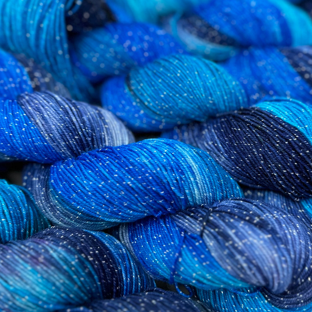 Figment sparkly sock yarn Big Blue