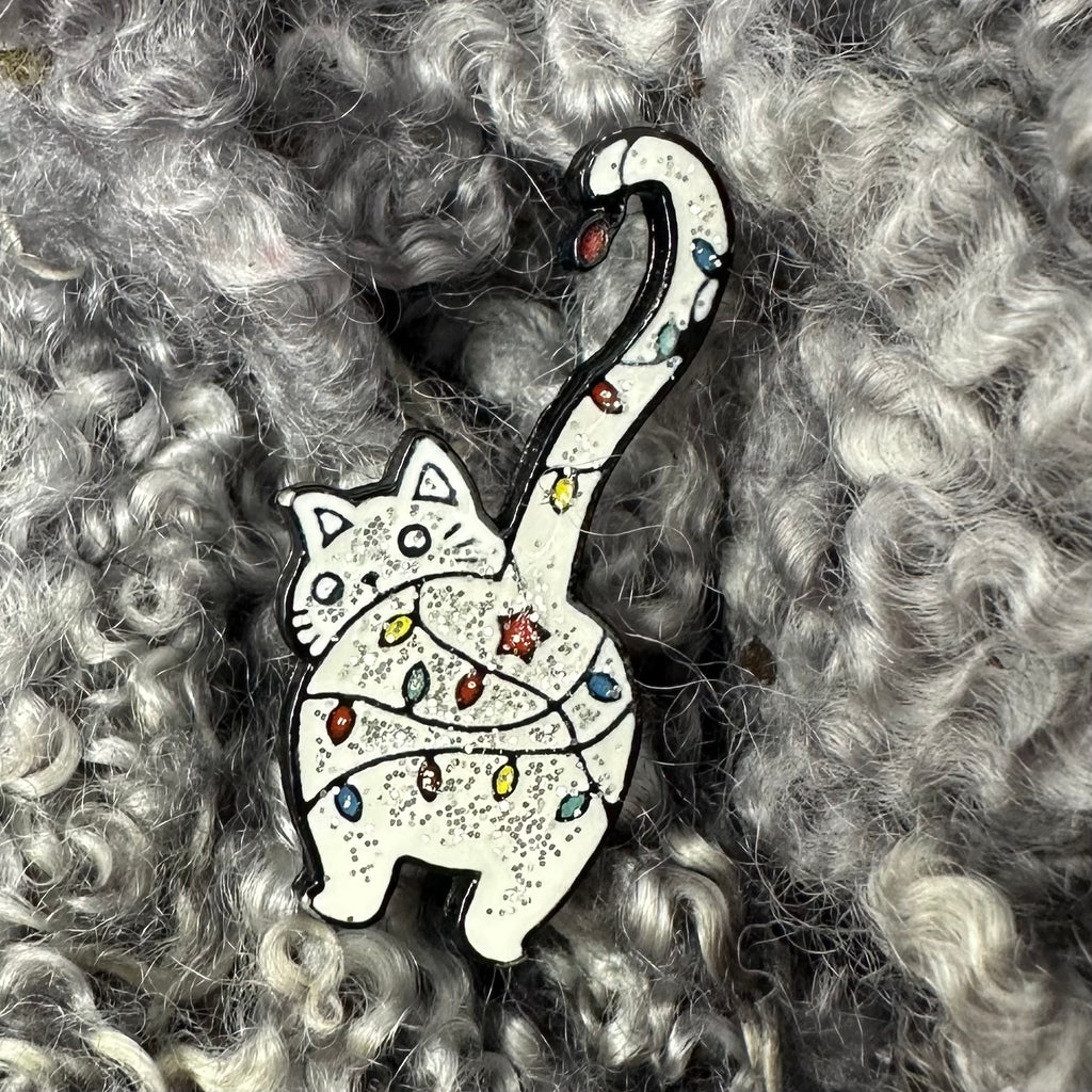 Sparkly Kitty Cat Pin Flair