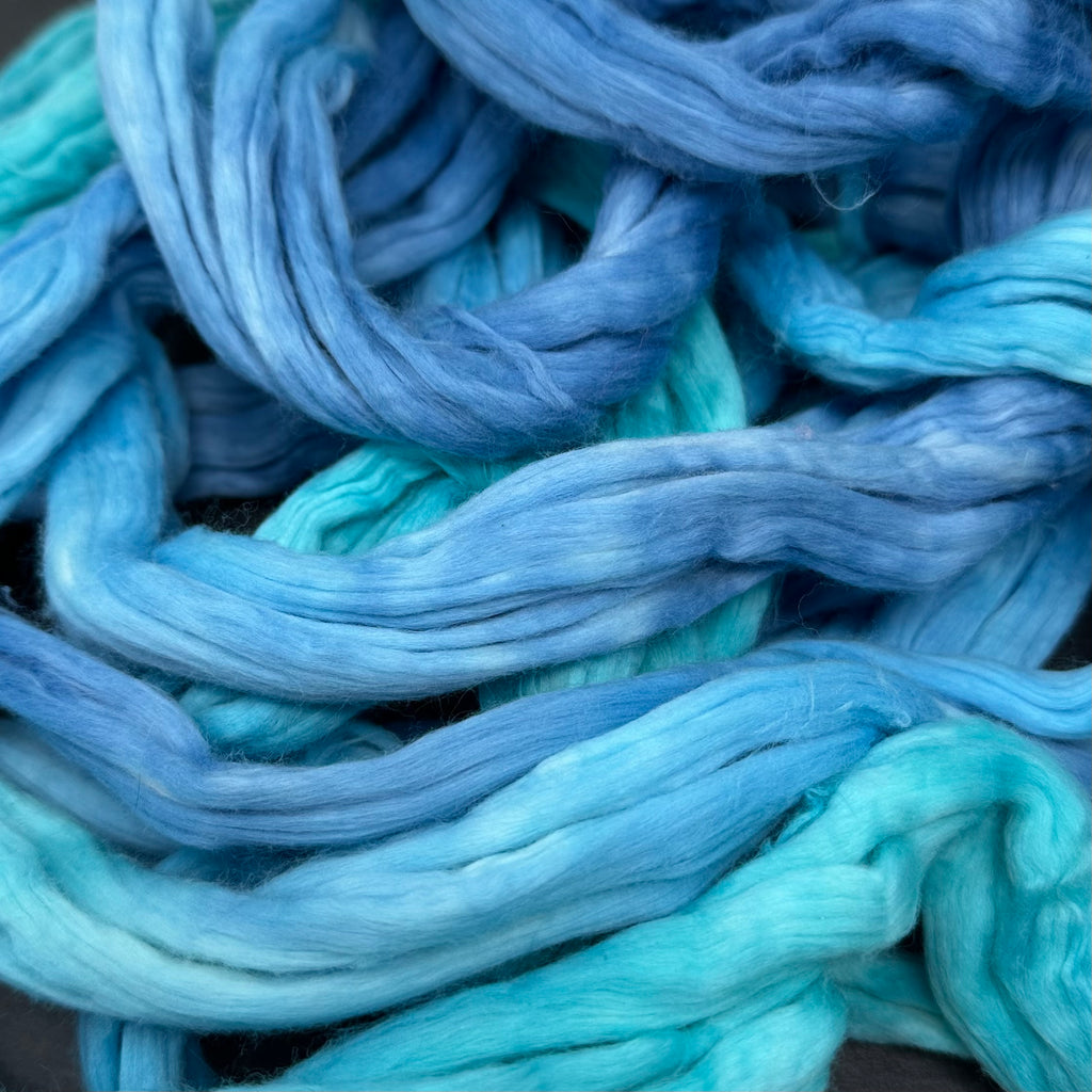 Egyptian Cotton Spinning Fibers 4 ounces Blue
