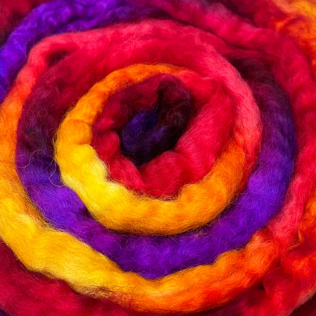 Wensleydale longwool top spinning fiber Voodoo Woman