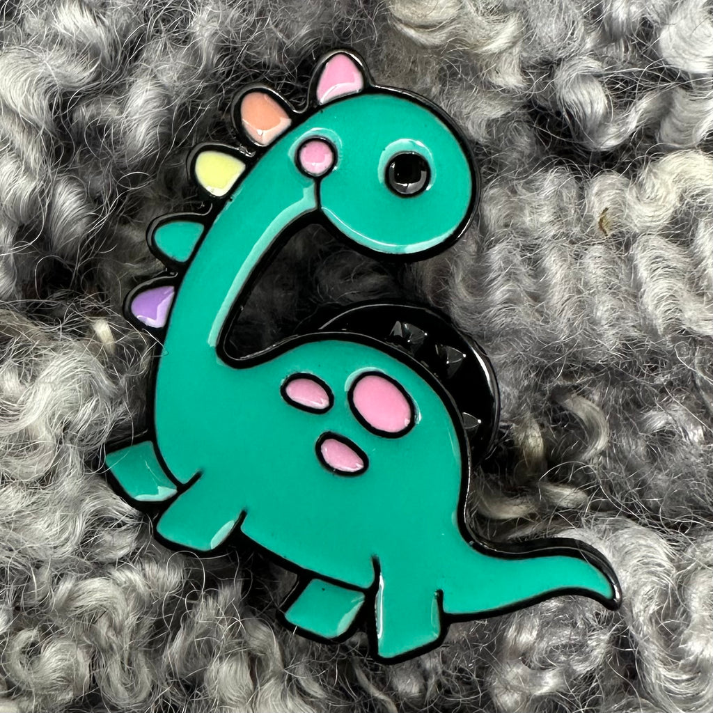 Teal Dinosaur Pin Flair