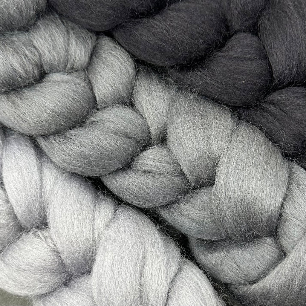 Gradient Merino Combed Top Spin Set Shades of Grey