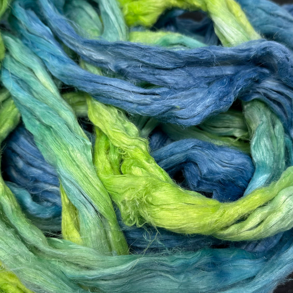 Linen Flax Combed Top Roving Blue Green