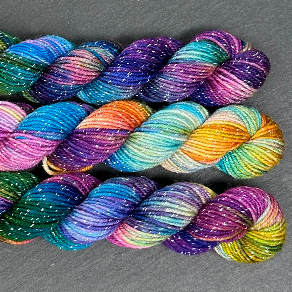 70 yard sock yarn mini skein Skittles