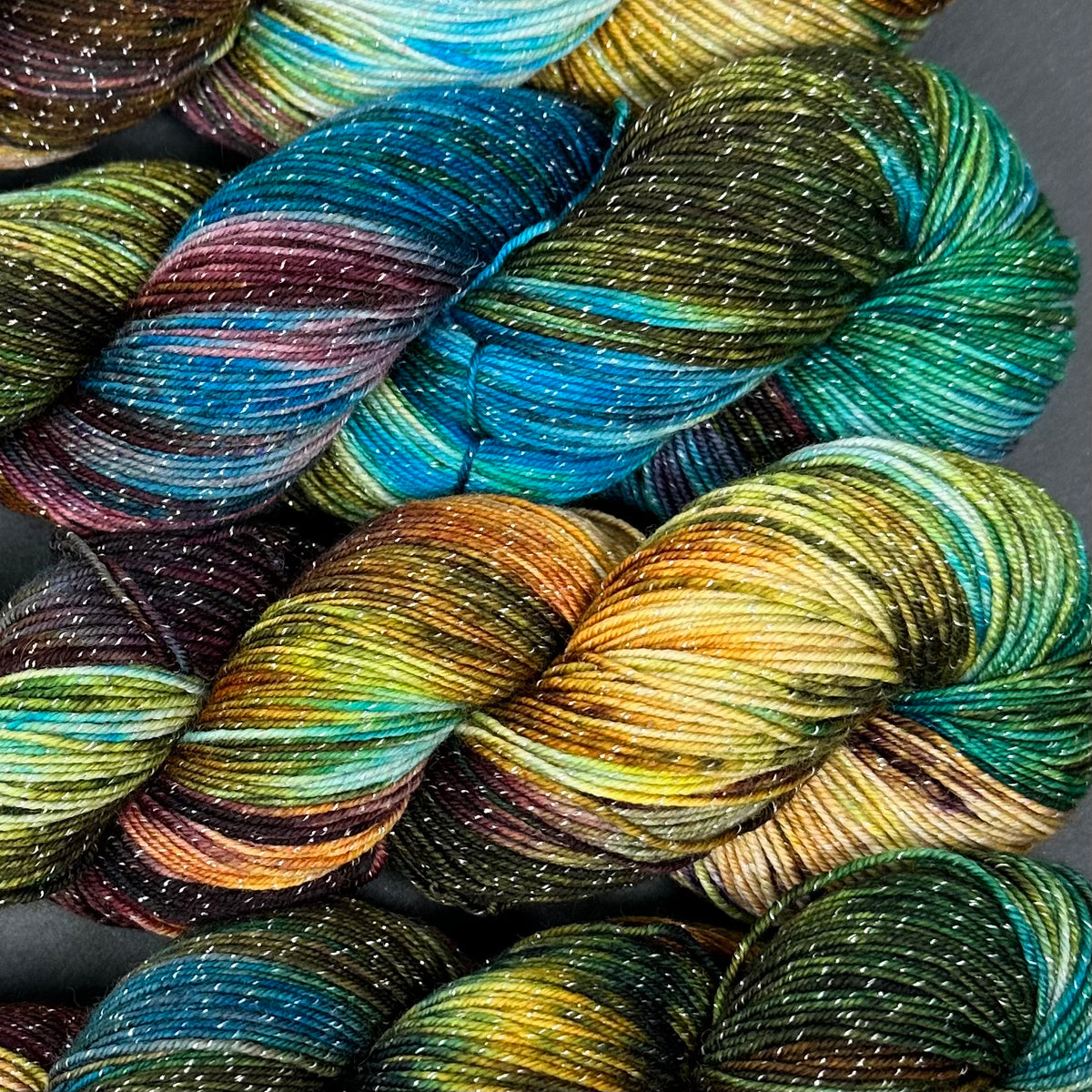 Figment sparkly sock yarn Mountain Gems Deep Dyed Yarns