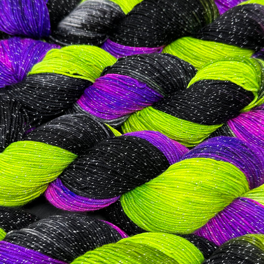 Figment sparkly sock yarn Oogie Boogie