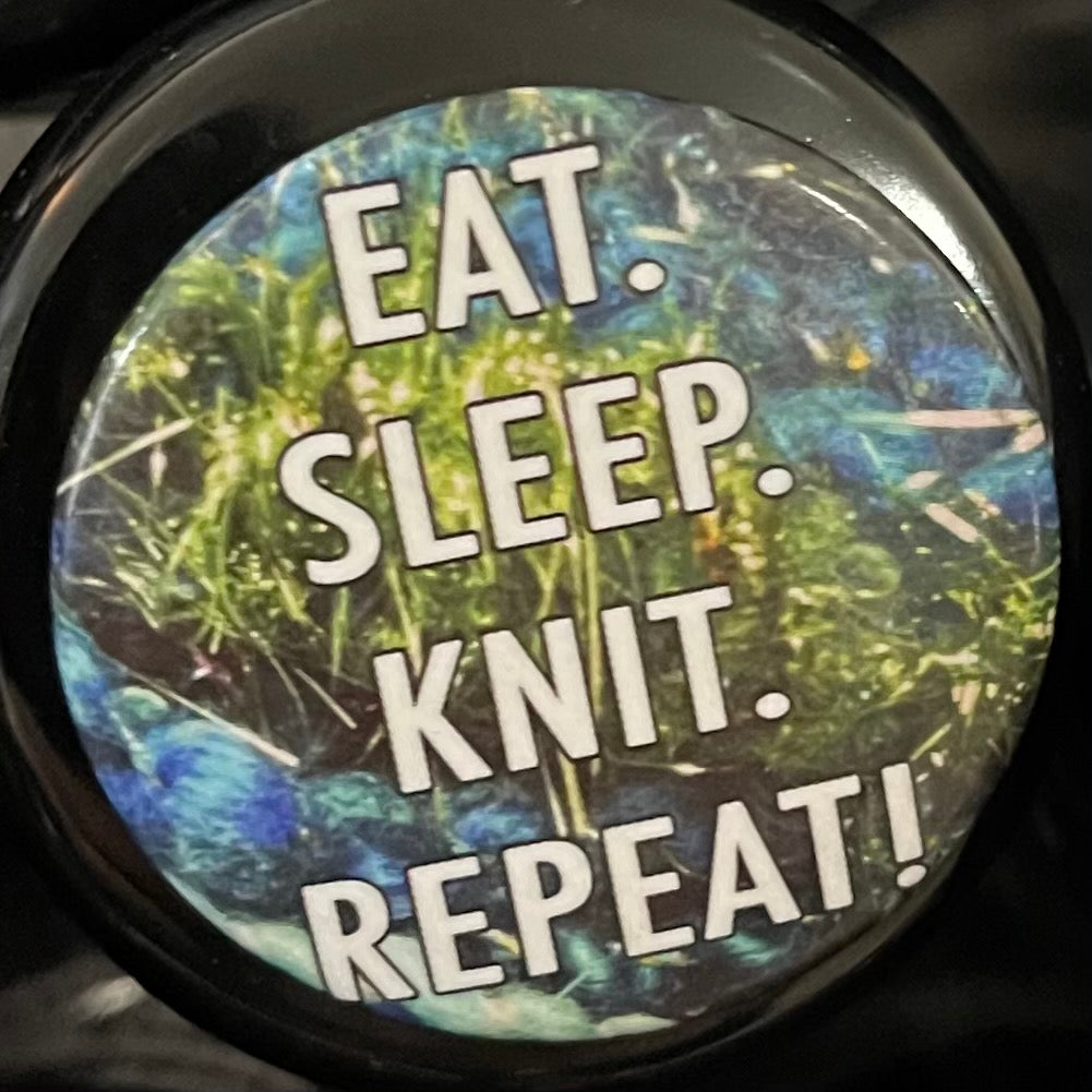 Button Pin Eat Sleep Knit