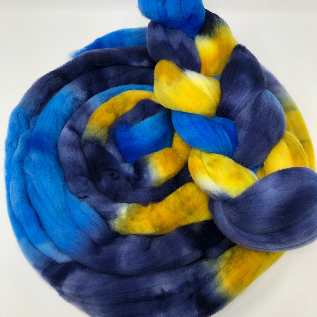 American Targhee wool combed top spinning fiber Starry Night