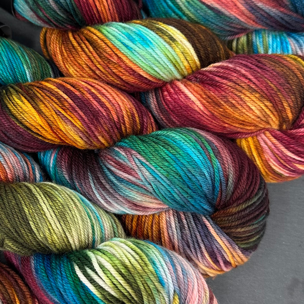 Still heavy DK to light worsted Mountain Gems