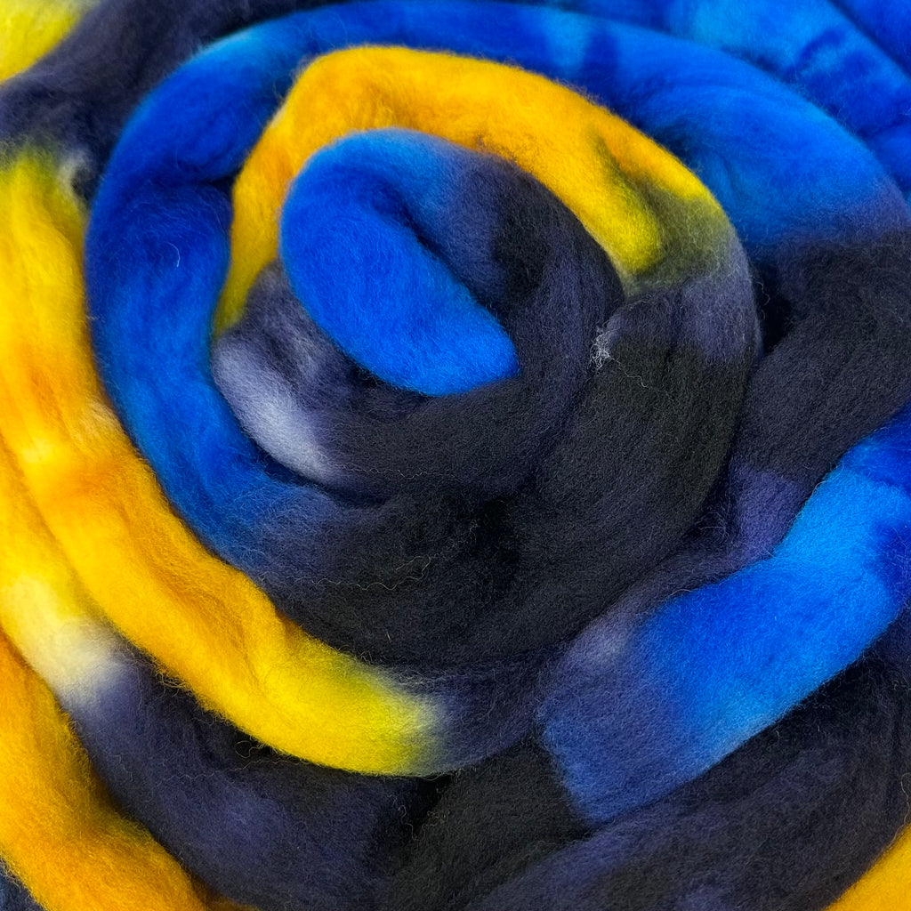 Superwash Merino Combed Top 23 micron Starry Night