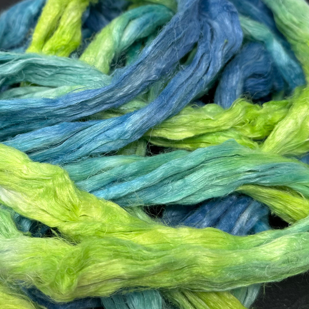Linen Flax Combed Top Roving Blue Green