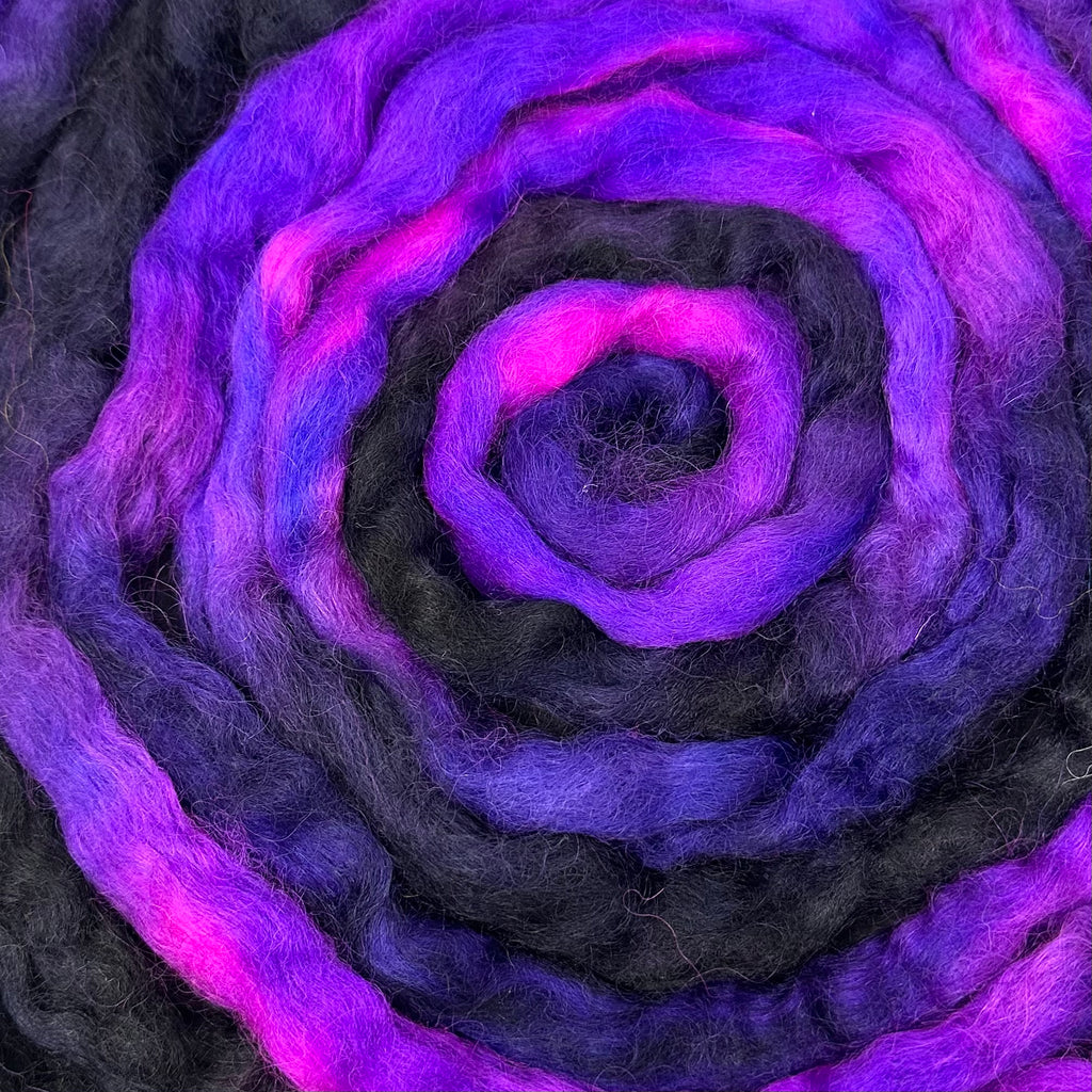 Wensleydale longwool top spinning fiber Twilight Time