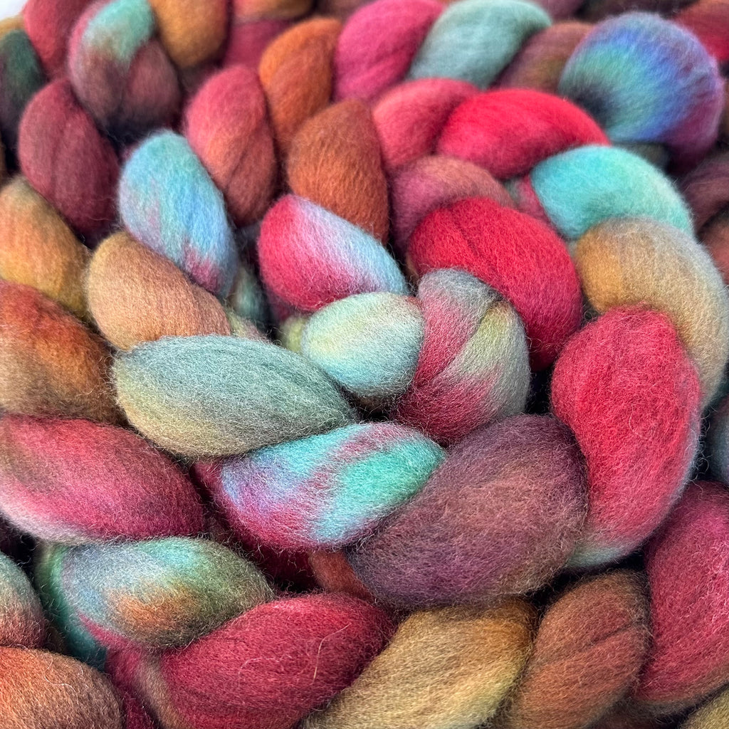 Cormo wool top spinning fiber Sea Glass