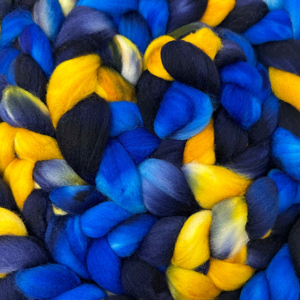 Superwash Merino Combed Top 23 micron Starry Night