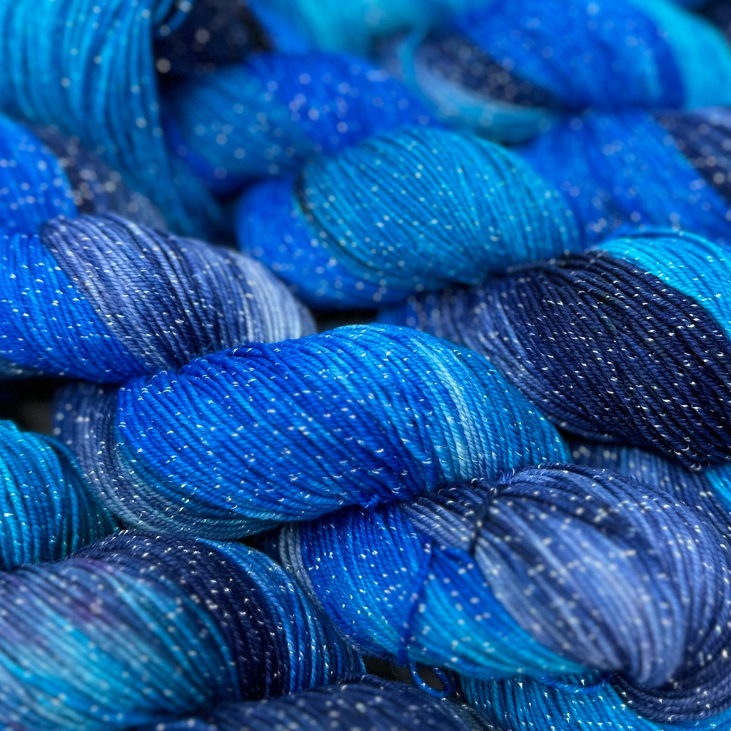 Figment sparkly sock yarn Big Blue