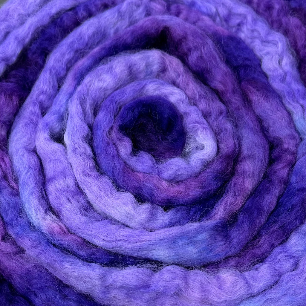 Wensleydale longwool top spinning fiber Amethyst