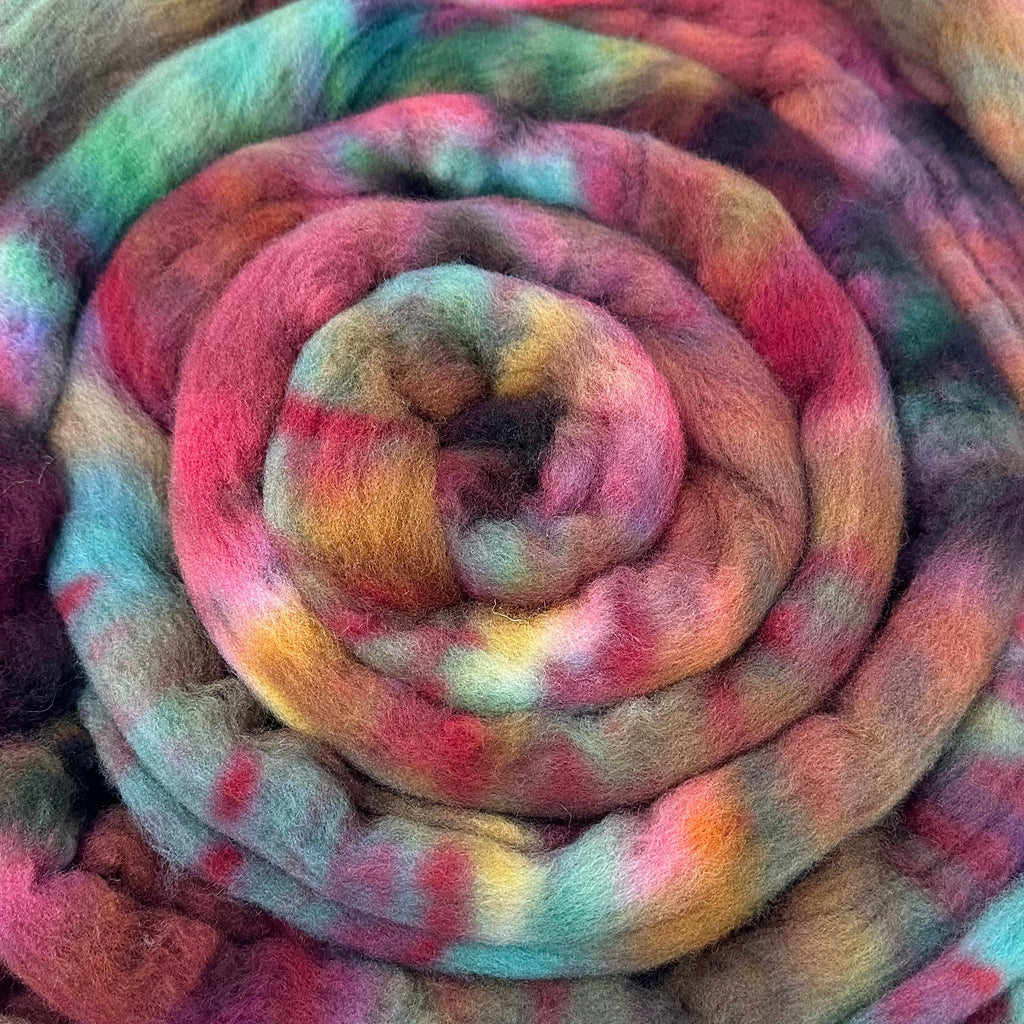 Cormo wool top spinning fiber Sea Glass