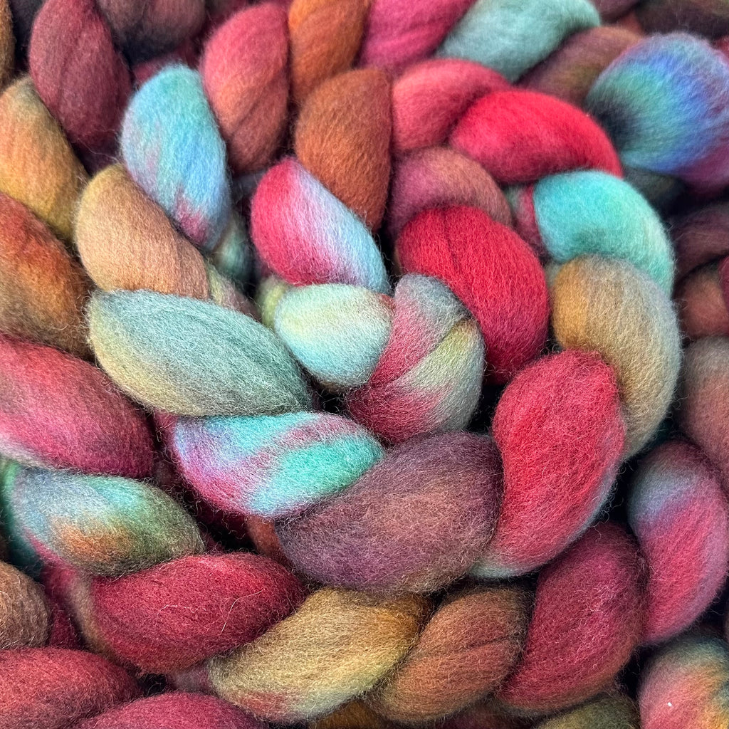 Cormo wool top spinning fiber Sea Glass
