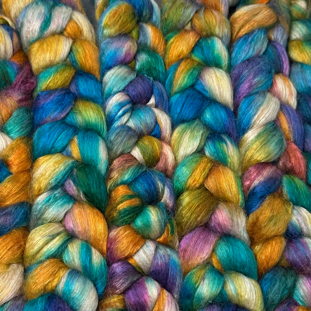 Baby Camel Tussah Silk combed top Skittles