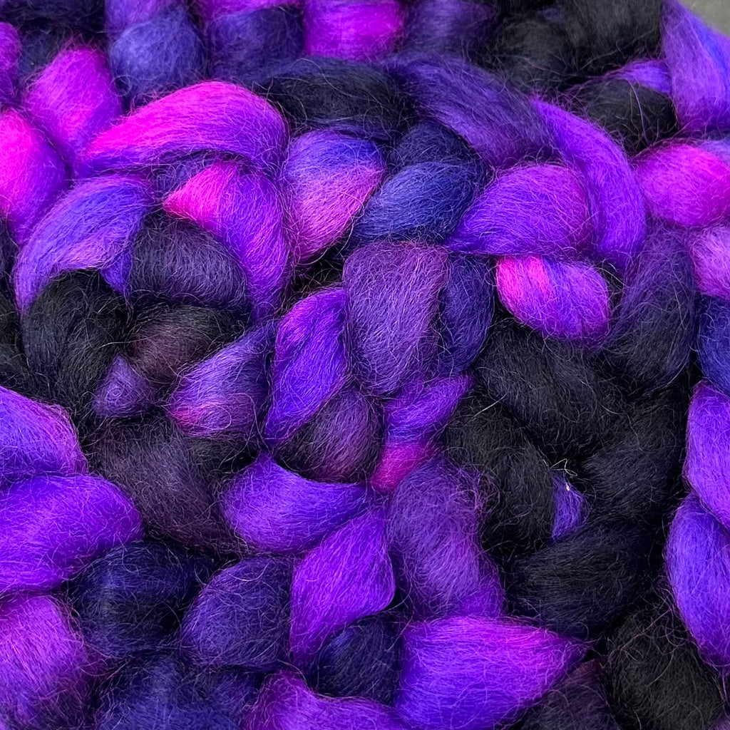 Wensleydale longwool top spinning fiber Twilight Time