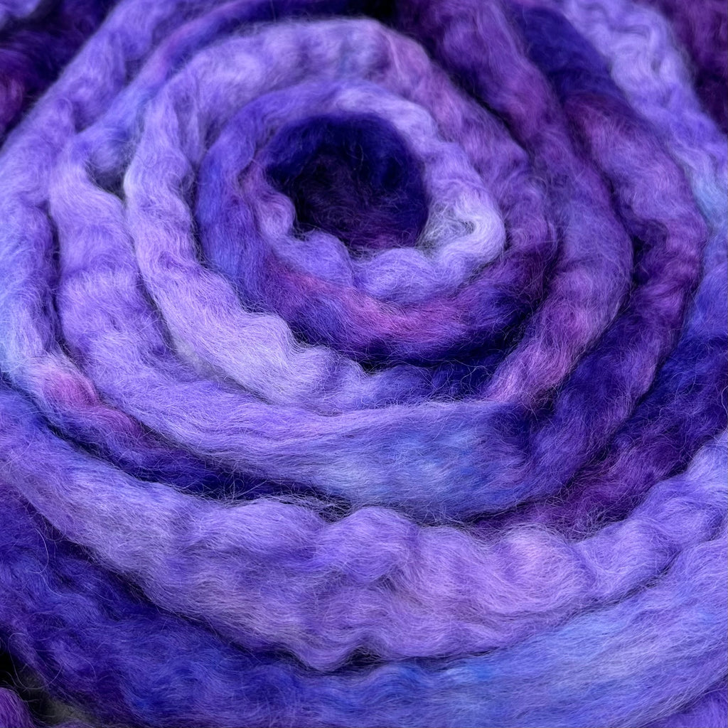 Wensleydale longwool top spinning fiber Amethyst