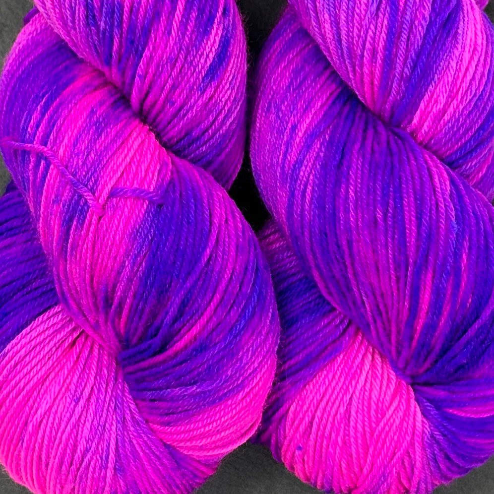 Good Juju Sock yarn Electric Cowboy black light reactive