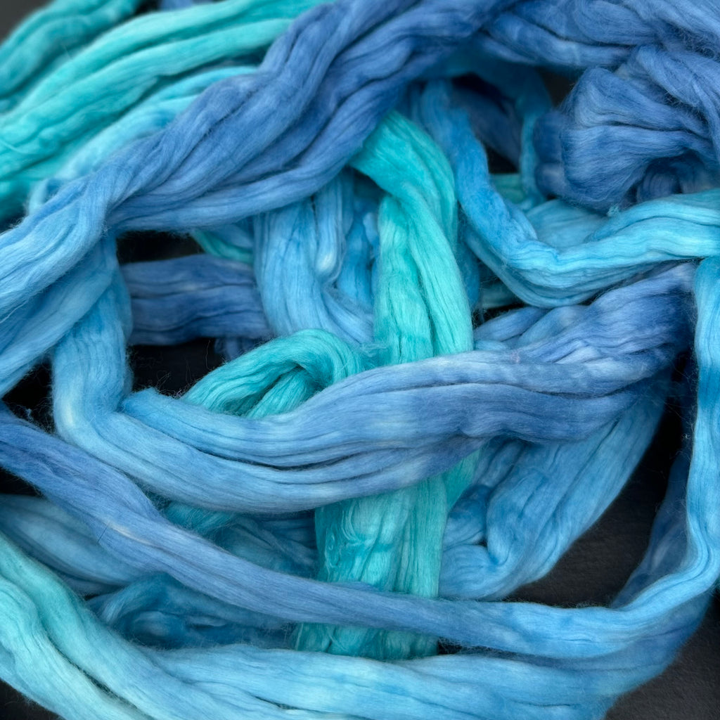 Egyptian Cotton Spinning Fibers 4 ounces Blue