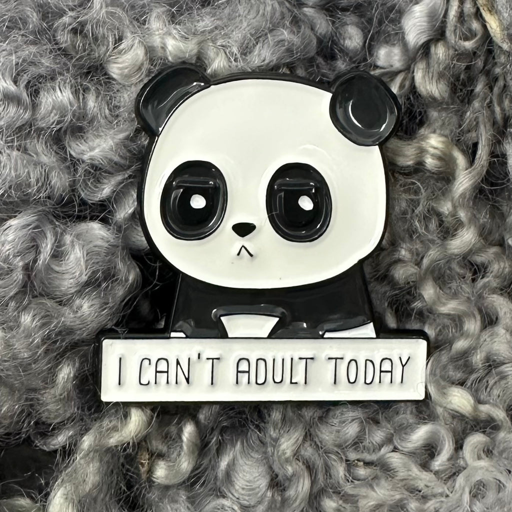 Panda I Can’t Adult Today Pin Flair