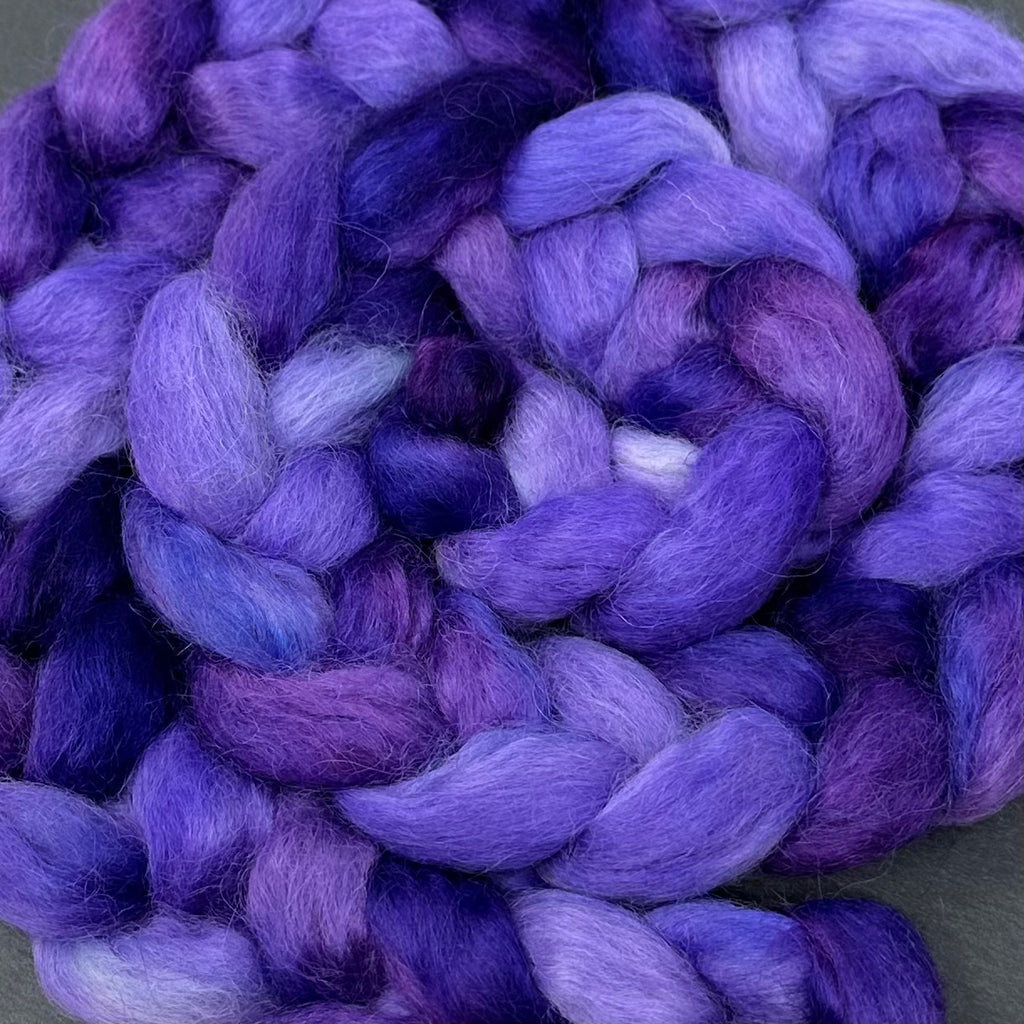 Wensleydale longwool top spinning fiber Amethyst