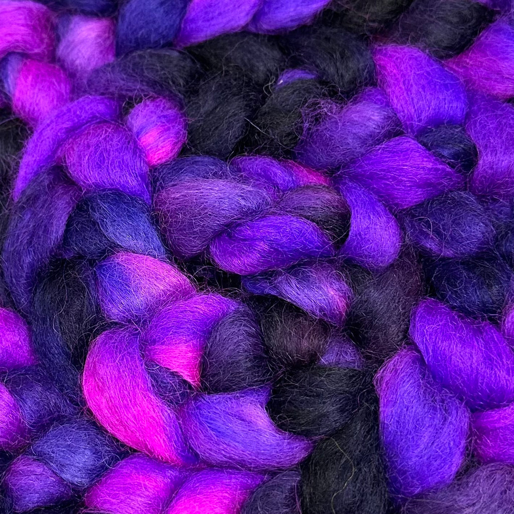 Wensleydale longwool top spinning fiber Twilight Time