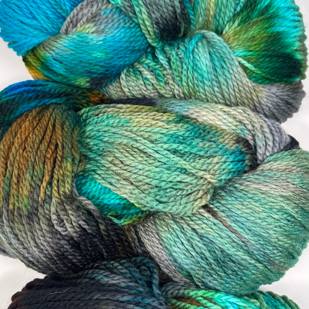 Deep Dyed Bulky wool yarn Pictured Rocks
