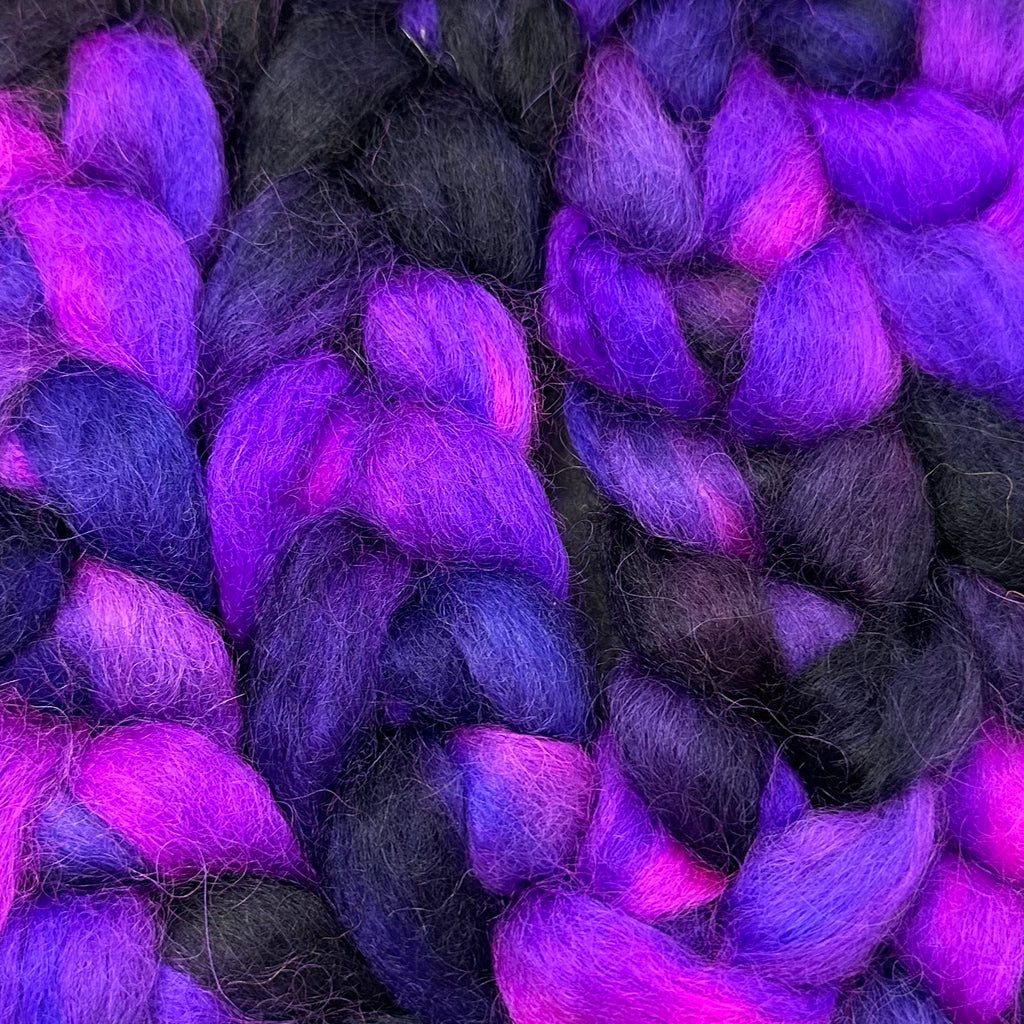 Wensleydale longwool top spinning fiber Twilight Time