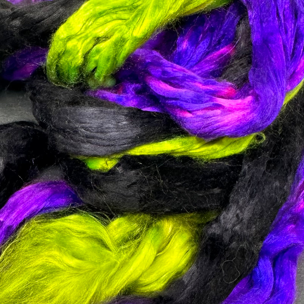 Mulberry Bombyx silk combed top hand spinning Oogie Boogie
