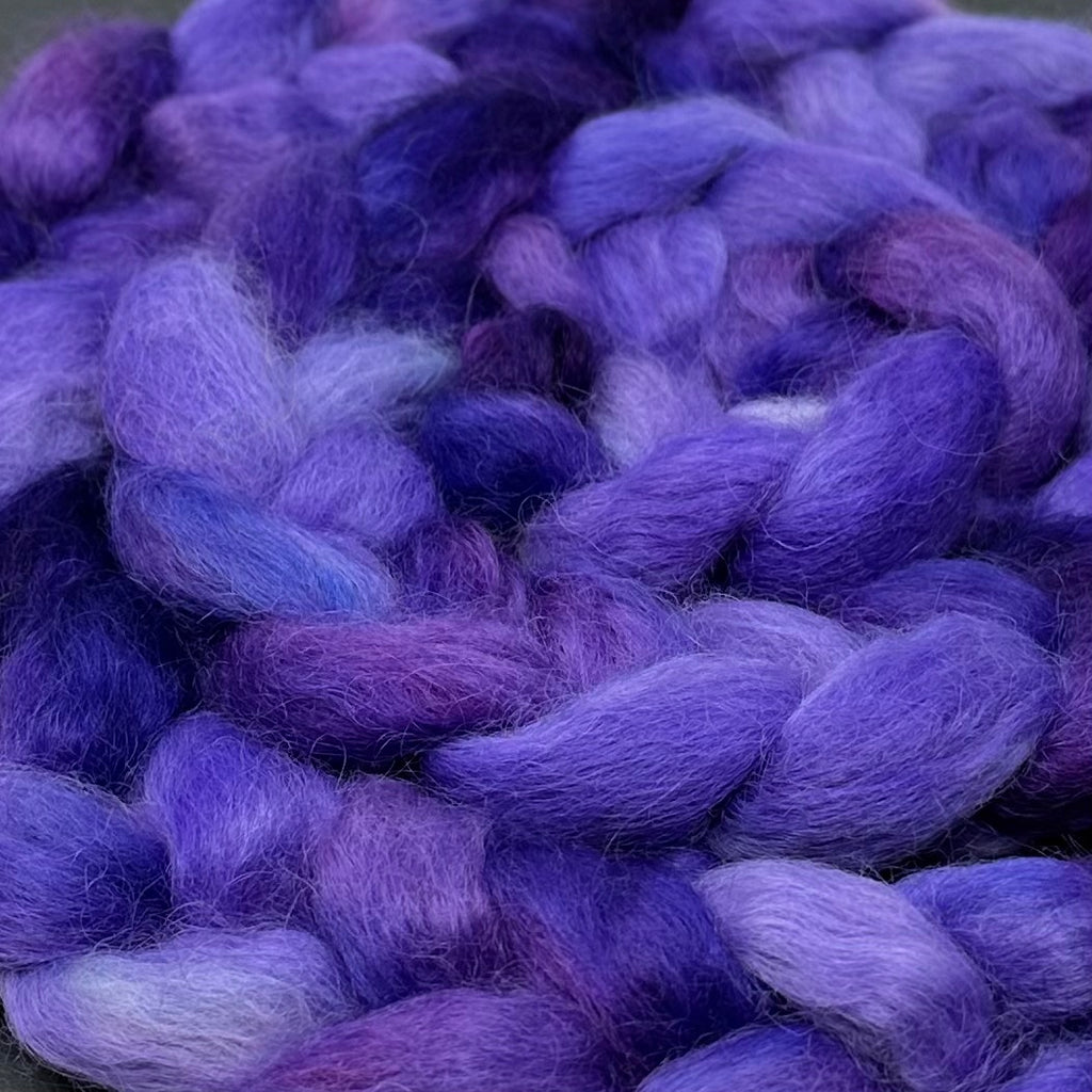 Wensleydale longwool top spinning fiber Amethyst