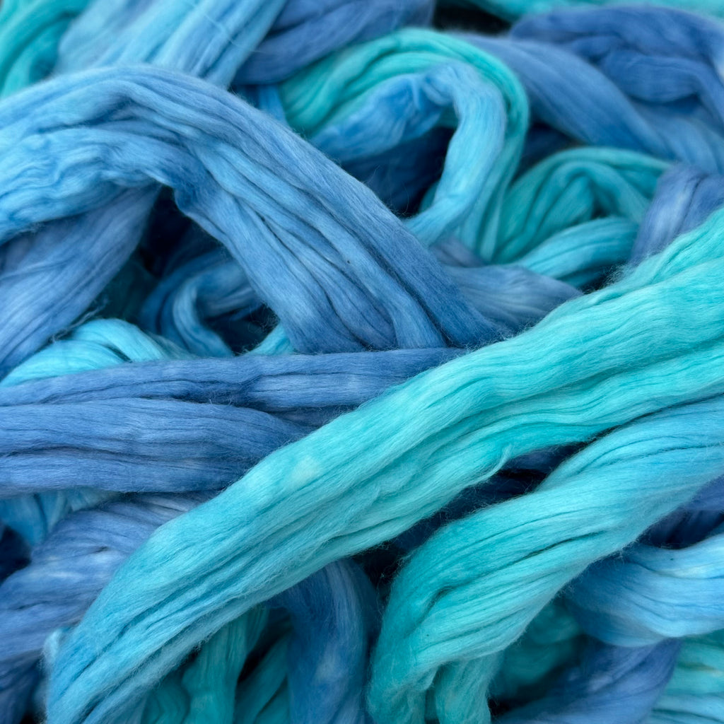 Egyptian Cotton Spinning Fibers 4 ounces Blue