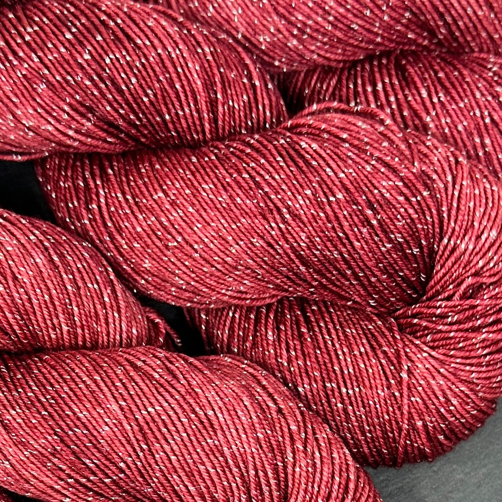 Figment sparkly sock yarn One of Kind Red