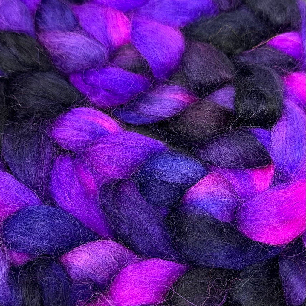 Wensleydale longwool top spinning fiber Twilight Time