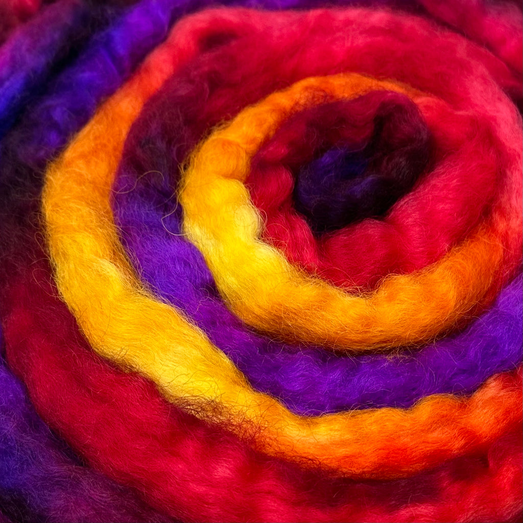 Wensleydale longwool top spinning fiber Voodoo Woman