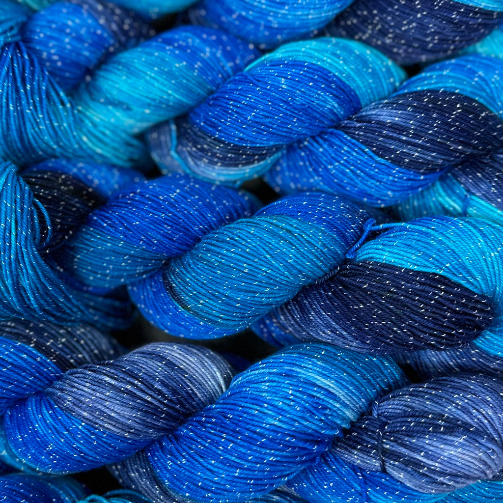 Figment sparkly sock yarn Big Blue