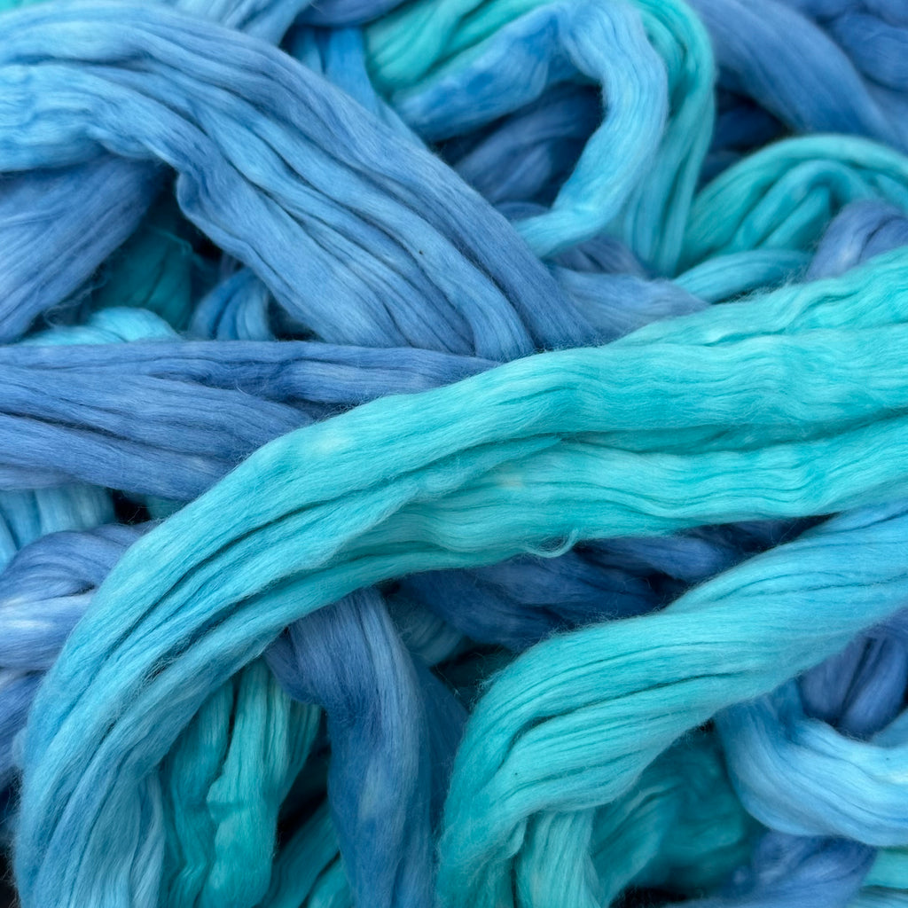 Egyptian Cotton Spinning Fibers 4 ounces Blue