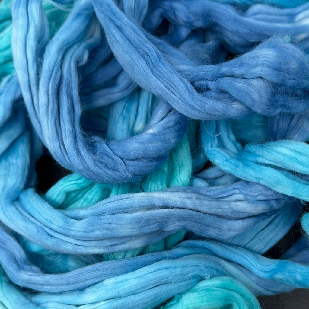 Egyptian Cotton Spinning Fibers 4 ounces Blue