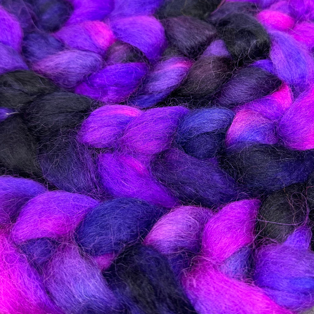 Wensleydale longwool top spinning fiber Twilight Time