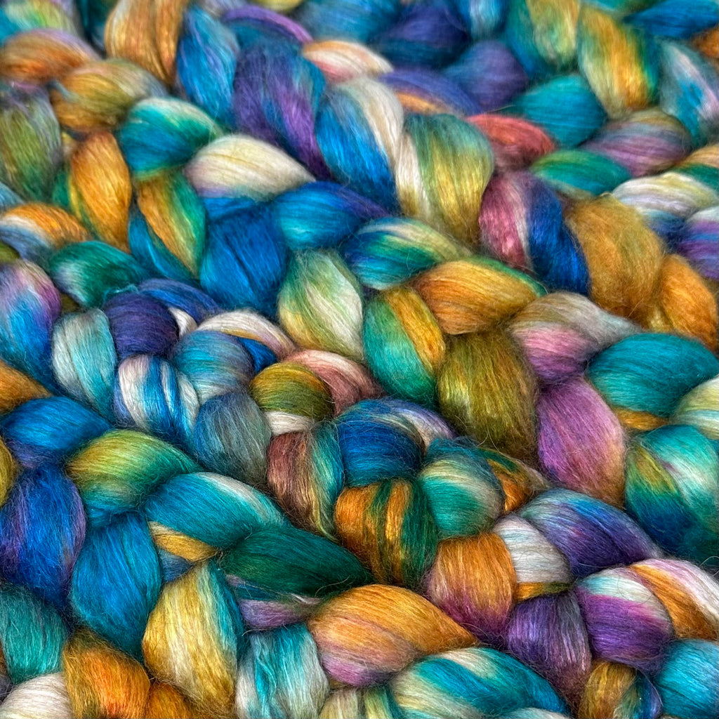 Baby Camel Tussah Silk combed top Skittles