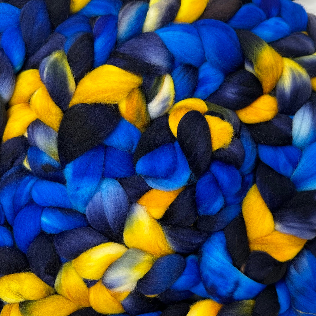 Superwash Merino Combed Top 23 micron Starry Night