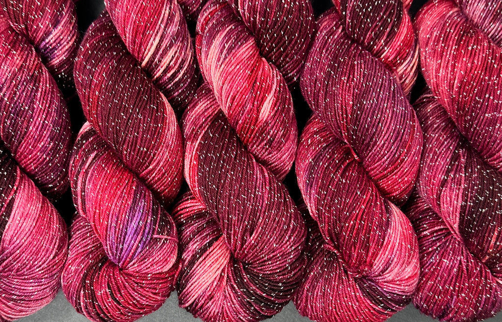 Figment sparkly sock yarn Ruby Red