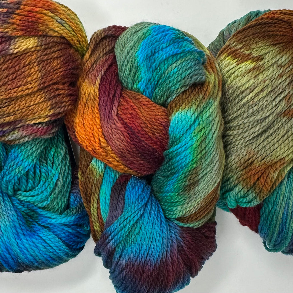 Deep Dyed Bulky wool yarn Mountain Gems