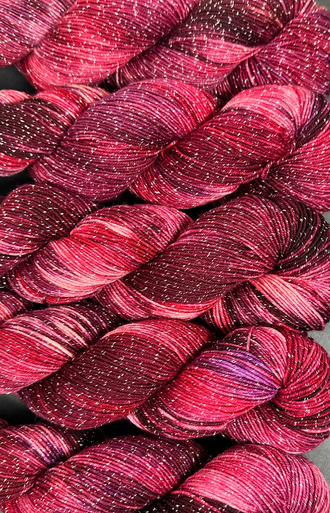 Figment sparkly sock yarn Ruby Red