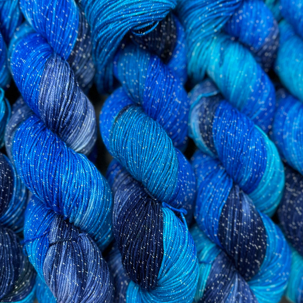 Figment sparkly sock yarn Big Blue