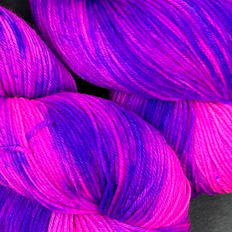Good Juju Sock yarn Electric Cowboy black light reactive
