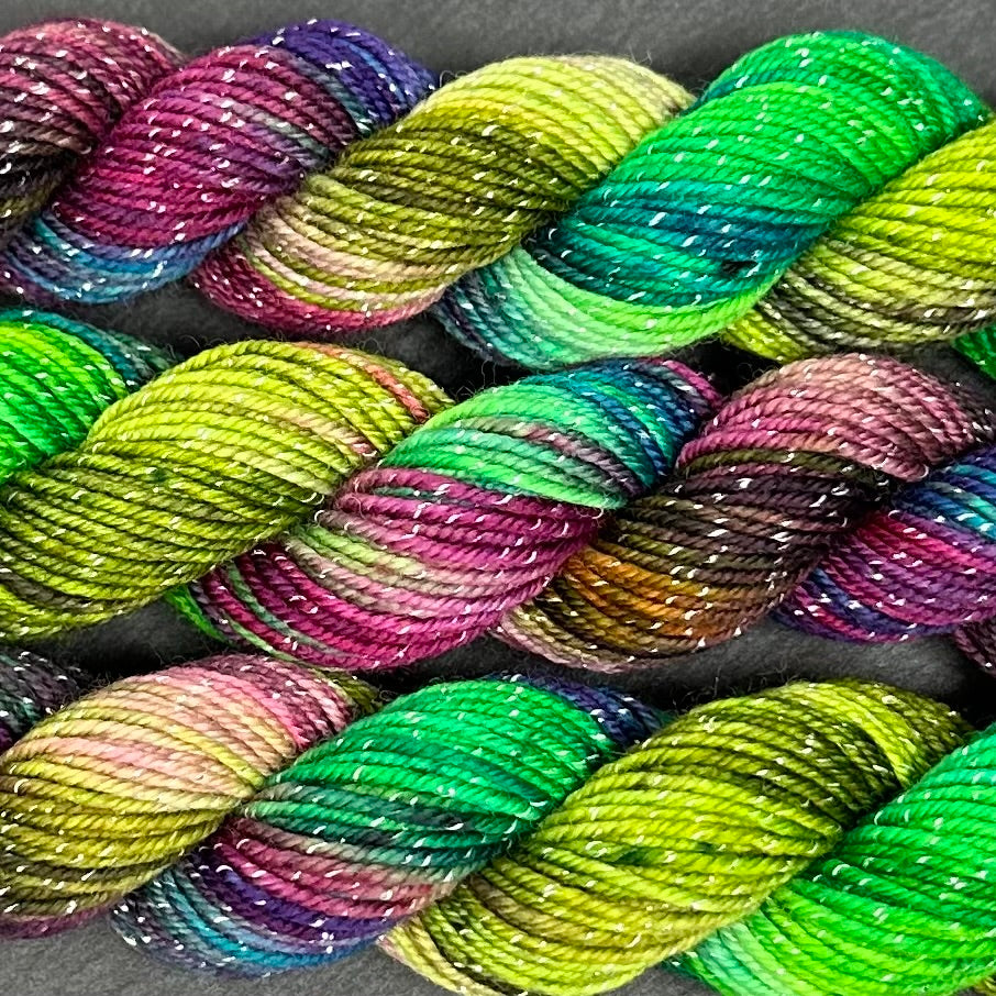 70 yard sock yarn mini skein Graffiti Bridge